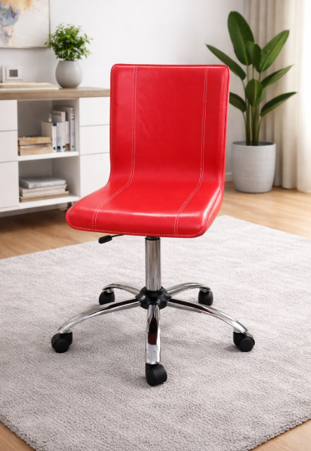 741-75371   Silla giratoria t/simil piel roja